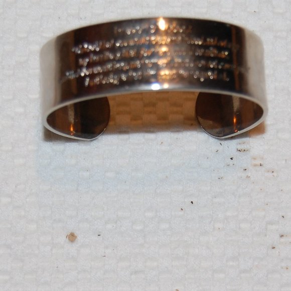 Silver Tone Prayer of Jabez Cuff Bracelet 6" - Picture 3 of 11